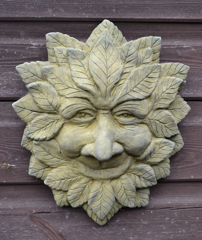 Wise Large Green Man Plaque