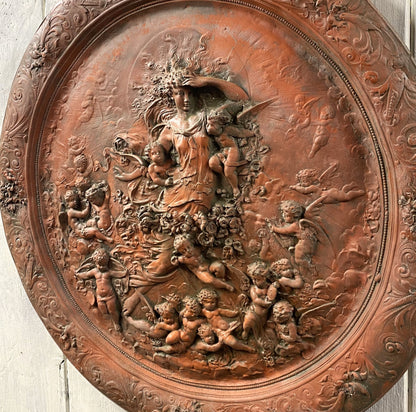 Angel Flora Round Plaque