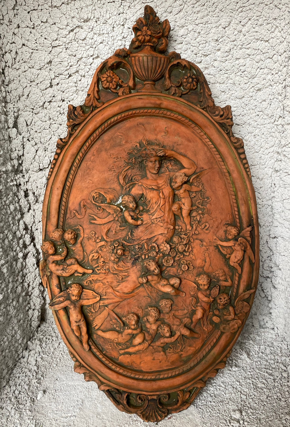 Angel Flora Oval Plaque