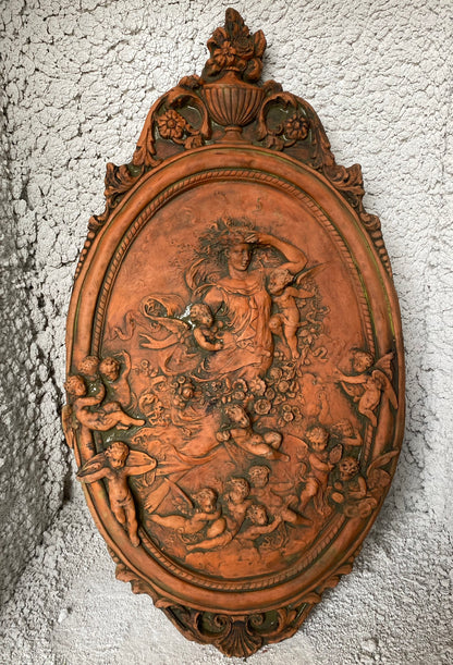 Angel Flora Oval Plaque