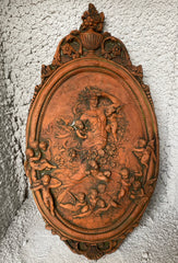 Angel Flora Oval Plaque