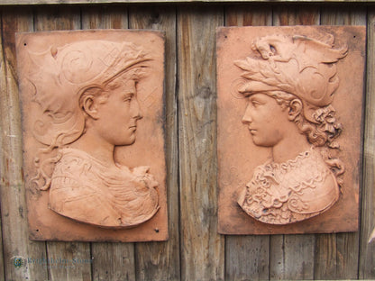 Pair of Florentine Centurion Wall Plaques