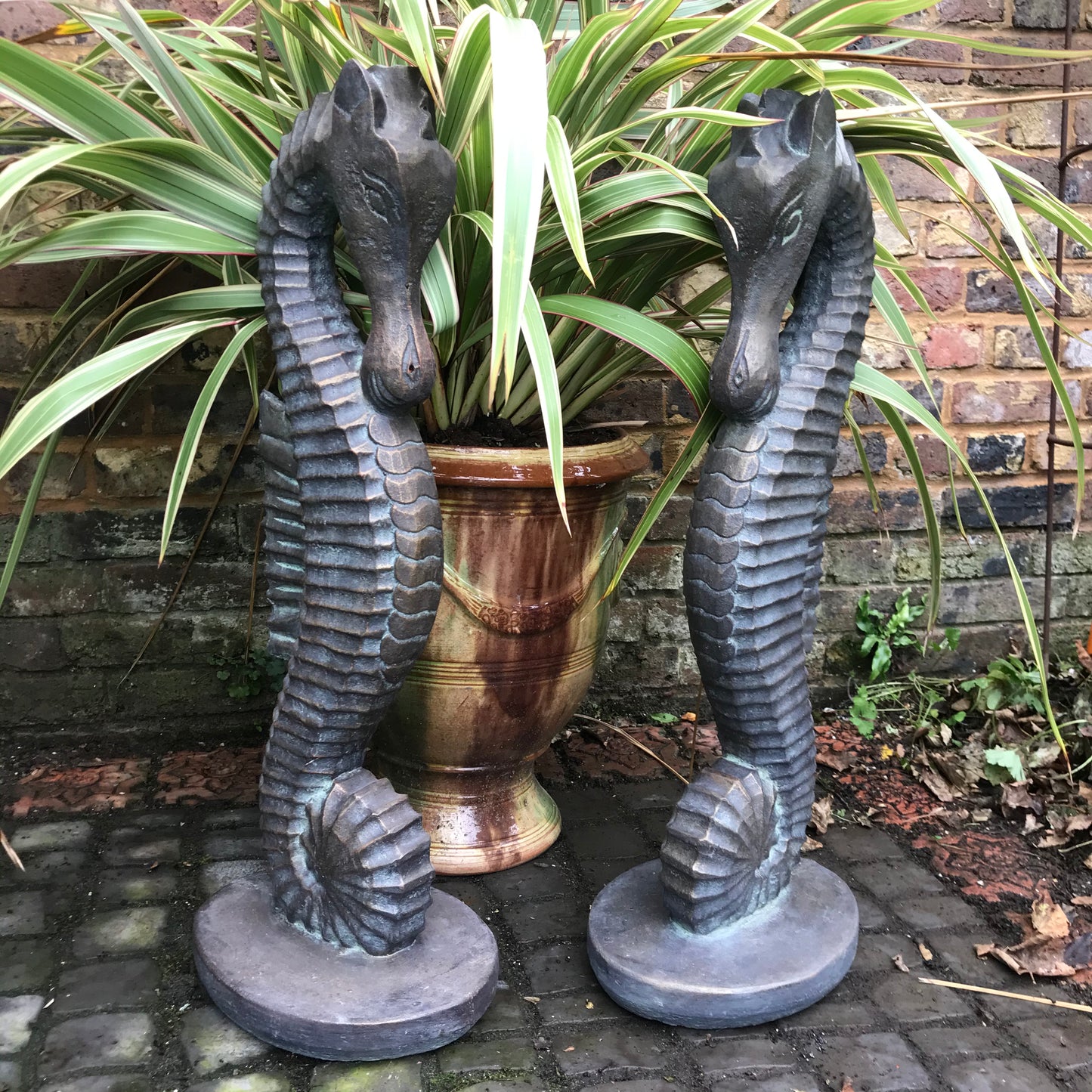 Pair of Seahorse Statues