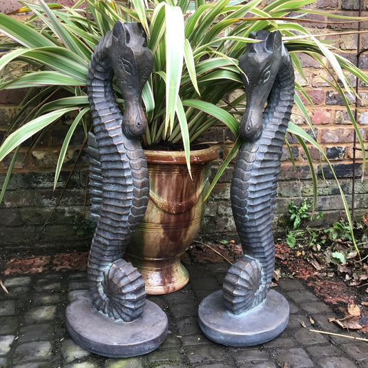 Pair of Seahorse Statues