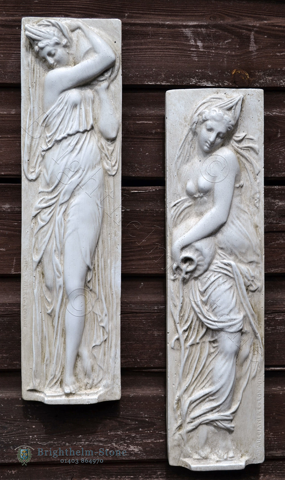 Set of 3 Classical Wall Plaques of Female Figures