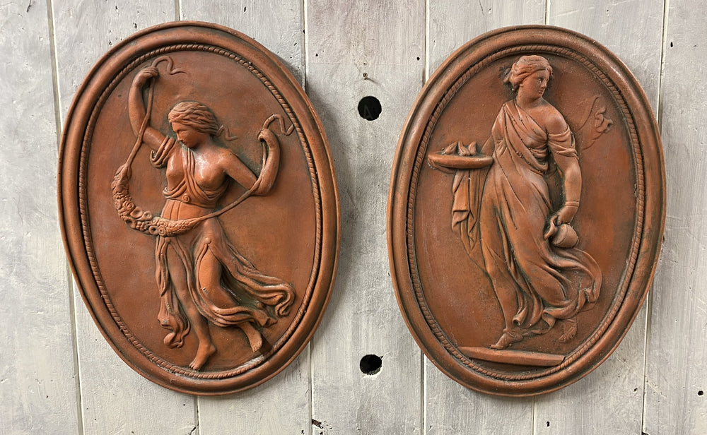 Greek Goddess Plaques Pair