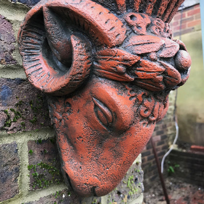Rams Head Gothic Style Wall Sculpture Planter