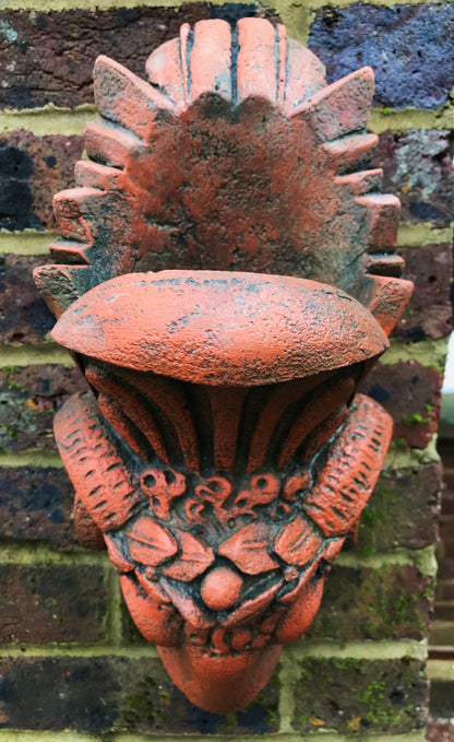 Rams Head Gothic Style Wall Sculpture Planter