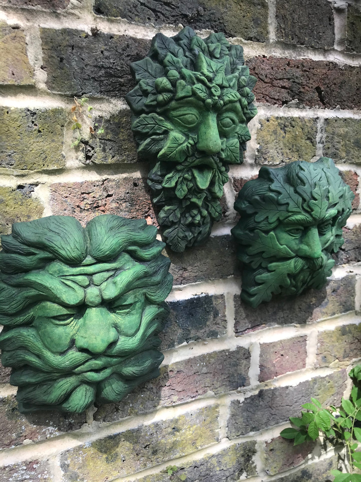 Gaelic Set of 3 Green Man Plaques