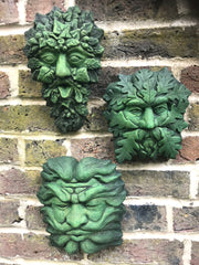 Gaelic Set of 3 Green Man Plaques