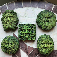 Pocket Set of 5 Green Man Plaques