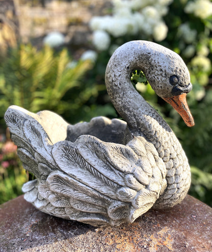 Swan vintage style planter