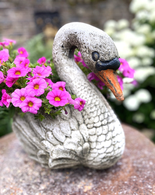 Swan vintage style planter