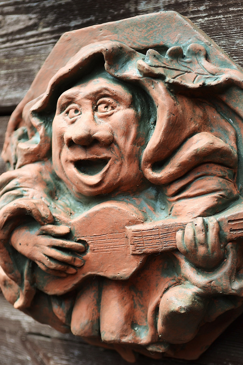 Guitar playing Medieval Monk