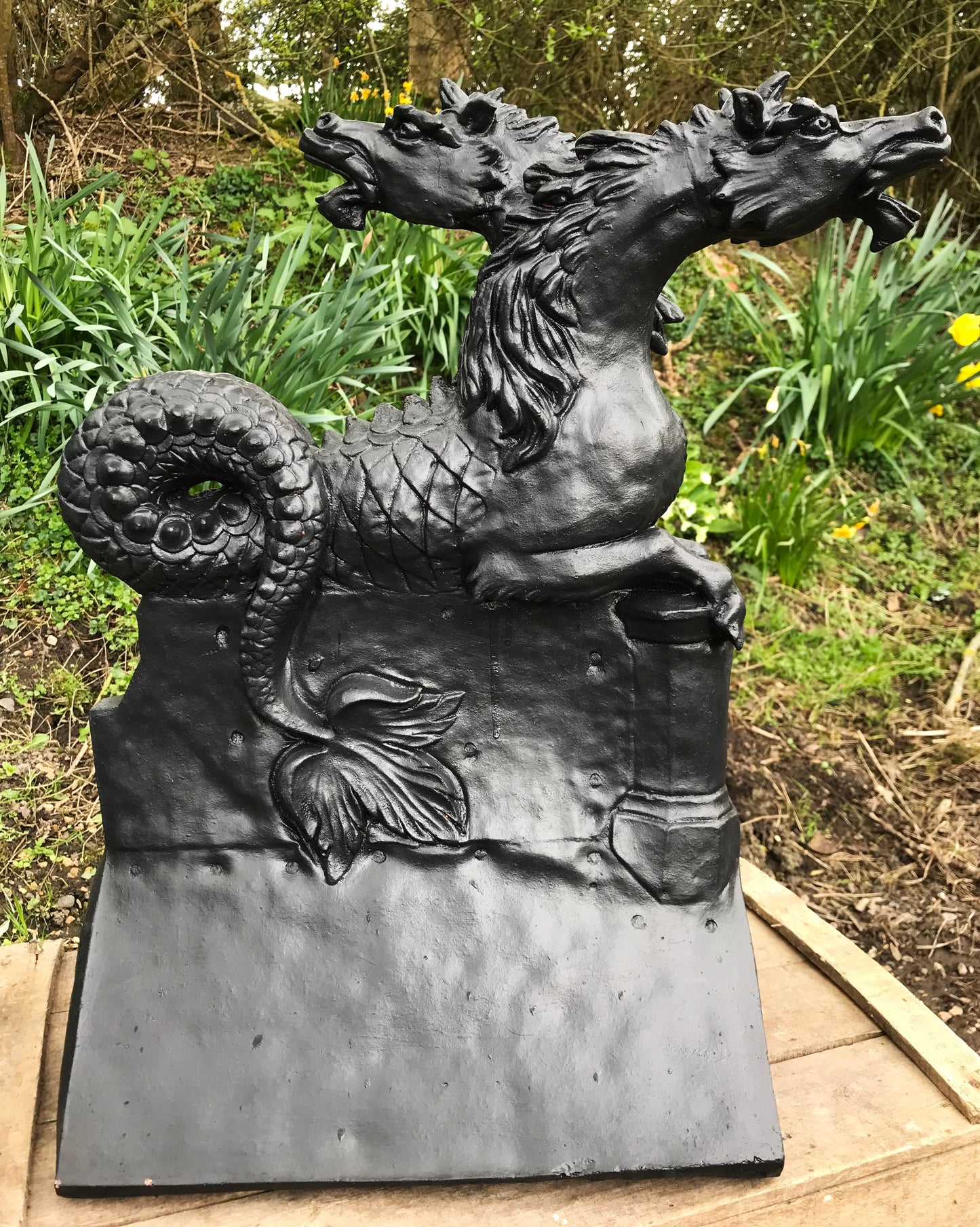 Two Headed Horse Angled Roof Finial