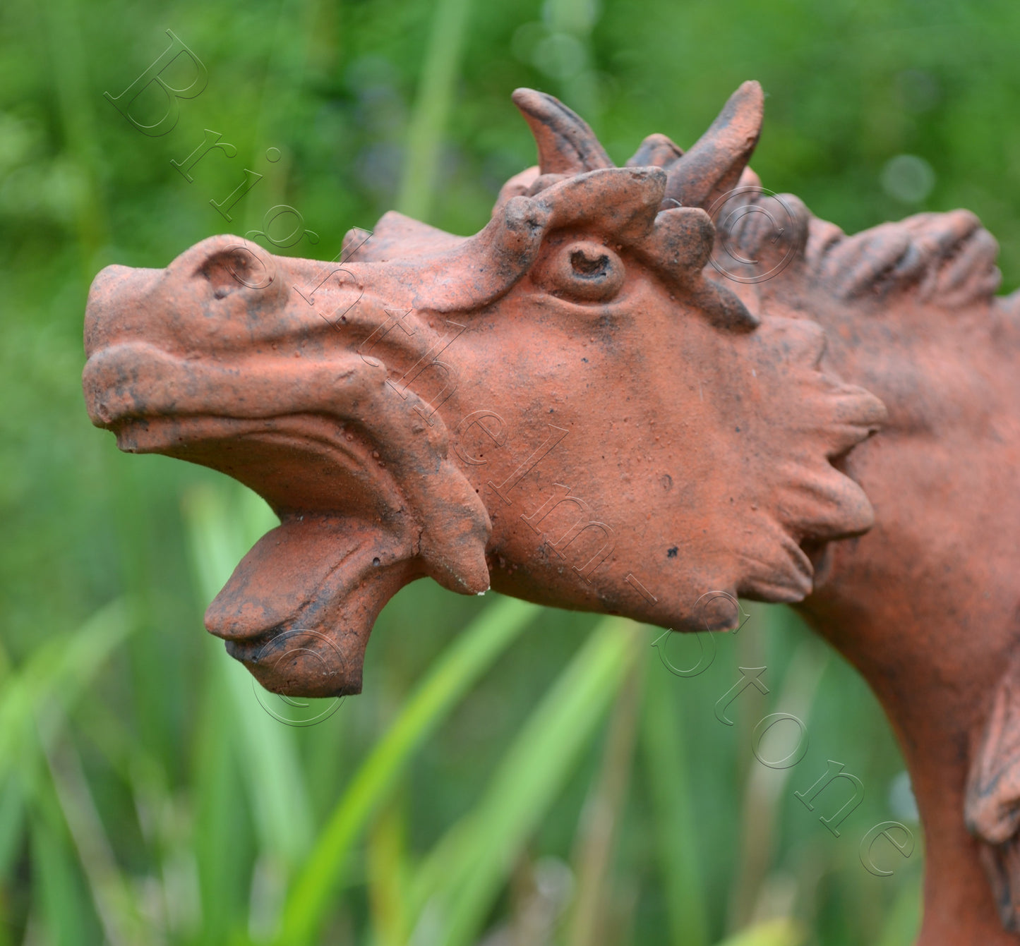 Two Headed Horse Angled Roof Finial