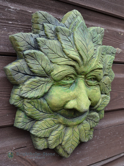 Wise Large Green Man Plaque