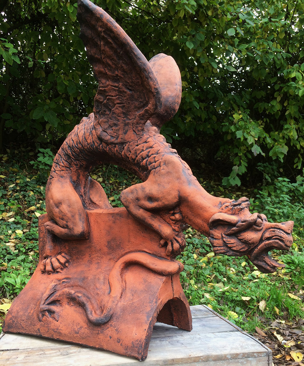 Brighton Dragon Large Half Round Roof Finial